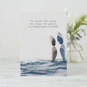 Blauwe oceaan Waterverf Kuststrand bruiloft Kaart (Staand voorkant)