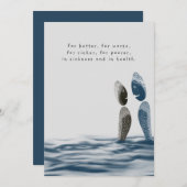 Blauwe oceaan Waterverf Kuststrand bruiloft Kaart (Voorkant / Achterkant)