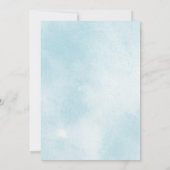 Blauwe Oceaan & Zandstrand Monogram Bruiloft Kaart (Achterkant)