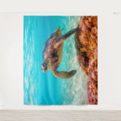 Blauwe oceaan zee schildpad wandkleed (Voorkant)