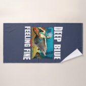Blauwe Oceaan Zeemeermin Dolfijn Kunst Badhanddoek (Badhanddoek)