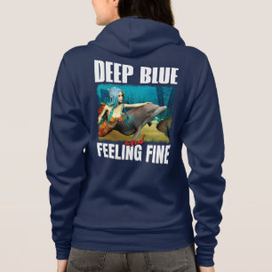 Blauwe Oceaan Zeemeermin Dolfijn Kunst Hoodie