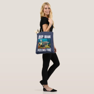 Blauwe Oceaan Zeemeermin Dolfijn Kunst Tote Bag