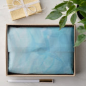 Blauwe Oceaan Zeeschelpen Strand Monogram Initiaal Tissuepapier (Geschenk)