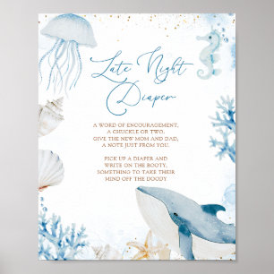 Blauwe Oceaan Ziet U Gauw Zomer Late Luier Poster