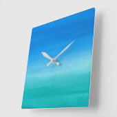 Blauwe oceaanblauwgroen Geen nummers Vierkante Klok (Hoek)