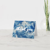 Blauwe oceaancrashgolven dank je kaart (Voorkant)