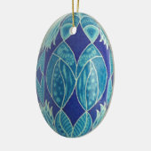 Blauwe oceaaneieren keramisch ornament (Links)