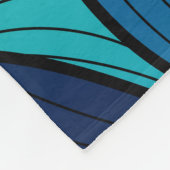 Blauwe Oceaangolf Abstracte Lijnkunst Ontwerp Fleece Deken (Hoek)