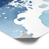 Blauwe Oceaangolf Abstracte Poster (Hoek)