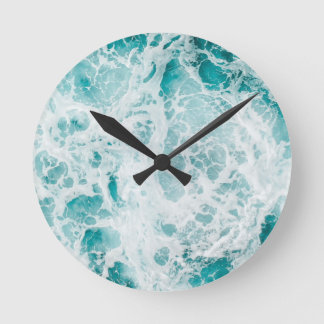 Blauwe oceaangolf Acrylwandklok Ronde Klok