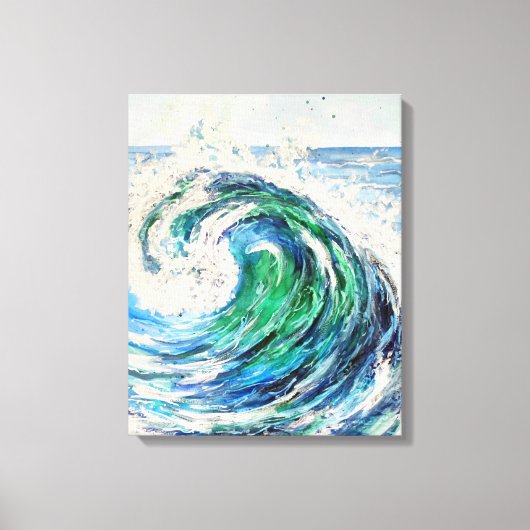 Blauwe Oceaangolf Canvas Afdruk (Voorkant)