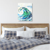 Blauwe Oceaangolf Canvas Afdruk (Insitu (Slaapkamer))