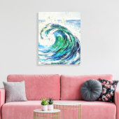 Blauwe Oceaangolf Canvas Afdruk (Insitu (Woonkamer))