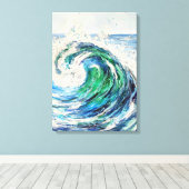 Blauwe Oceaangolf Canvas Afdruk (Insitu (Houten vloer))
