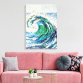 Blauwe Oceaangolf Canvas Afdruk (Insitu (Woonkamer))
