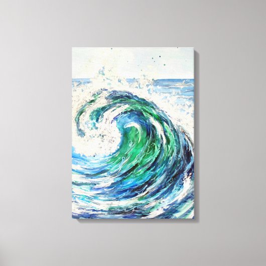 Blauwe Oceaangolf Canvas Afdruk (Voorkant)