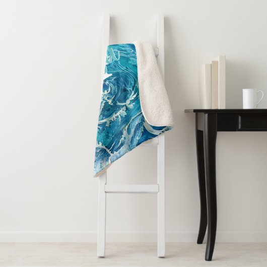 Blauwe oceaangolf II Sherpa Deken (In situ)