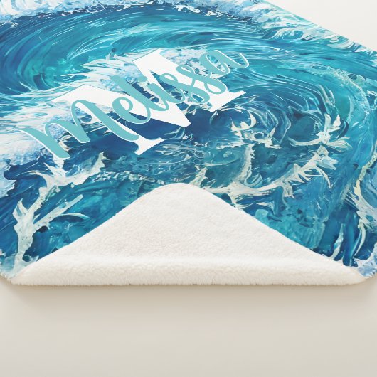 Blauwe oceaangolf II Sherpa Deken (3/4)