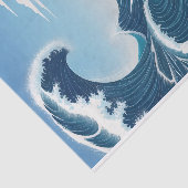 Blauwe oceaangolf met Blauwe Hemel Witte Wolk Tissuepapier (Detail)