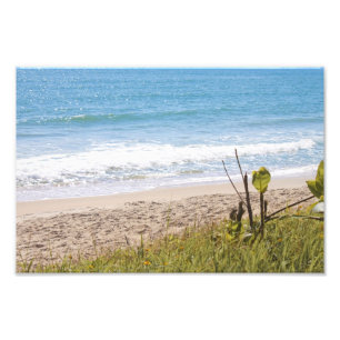 Blauwe oceaangolffoto foto afdruk