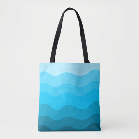 Blauwe oceaangolfgradiënt tote bag (Voorkant)