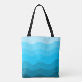 Blauwe oceaangolfgradiënt tote bag (Achterkant)