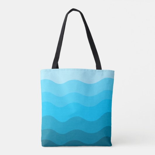 Blauwe oceaangolfgradiënt tote bag (Achterkant)