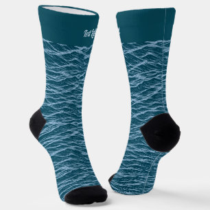 Blauwe Oceaangolfpatroon Sokken