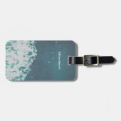 Blauwe oceaangolven Aerial Beach Photography Name Bagagelabel (Voorkant horizontaal)