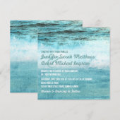 Blauwe oceaangolven Beach Wedding Invitations Kaart (Voorkant / Achterkant)