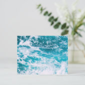 Blauwe oceaangolven briefkaart (Staand voorkant)