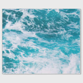 Blauwe oceaangolven cadeaupapier (Vlak)