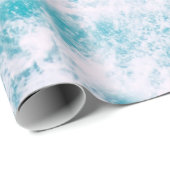 Blauwe oceaangolven cadeaupapier (Rol Hoek)