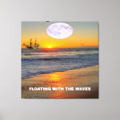 Blauwe oceaangolven canvas afdruk (Voorkant)