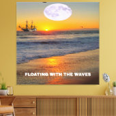 Blauwe oceaangolven canvas afdruk (Insitu (Woonkamer))