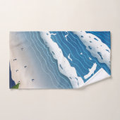 Blauwe Oceaangolven Canvas Kunst Bad Handdoek (Handdoek)