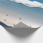 Blauwe Oceaangolven Canvas Kunst Cadeaupapier (Hoek)