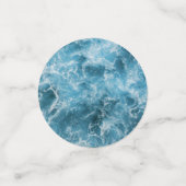 Blauwe oceaangolven confetti (Kleine voorkant)