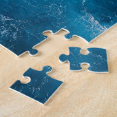Blauwe oceaangolven crashen legpuzzel (Zijkant)