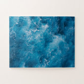 Blauwe oceaangolven crashen legpuzzel (Horizontaal)