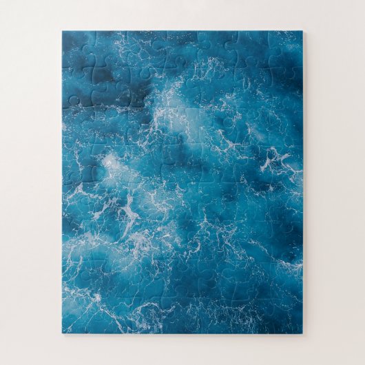 Blauwe oceaangolven crashen legpuzzel (Verticaal)