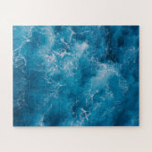 Blauwe oceaangolven crashen legpuzzel (Horizontaal)