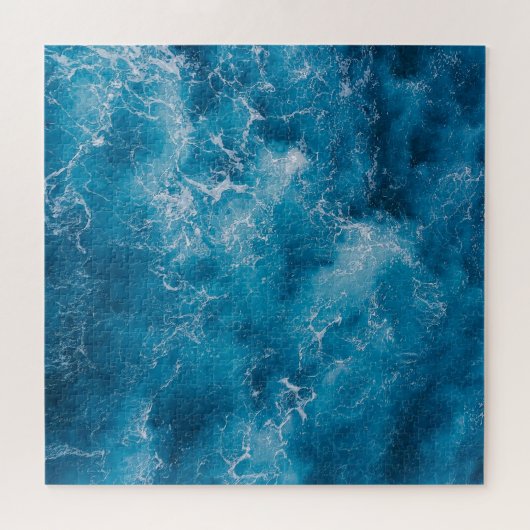 Blauwe oceaangolven crashen legpuzzel (Horizontaal)