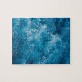Blauwe oceaangolven crashen legpuzzel (Horizontaal)