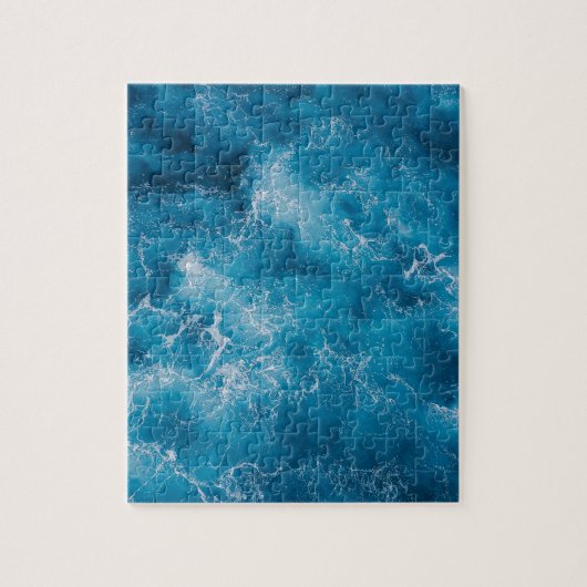 Blauwe oceaangolven crashen legpuzzel (Verticaal)
