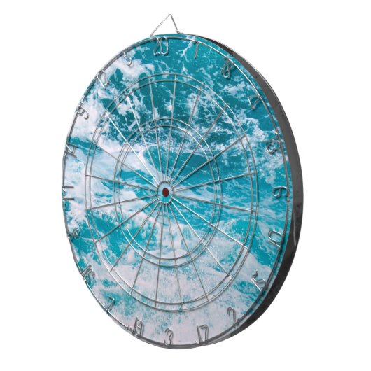 Blauwe oceaangolven dartbord (Voorkant Rechts)