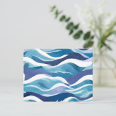 Blauwe oceaangolven | De moderne simplistische Wat Briefkaart (Staand voorkant)