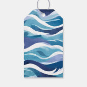 Blauwe oceaangolven | De moderne simplistische Wat Cadeaulabel (Achterkant)