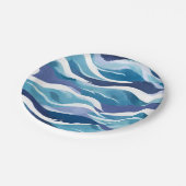 Blauwe oceaangolven | De moderne simplistische Wat Papieren Bordje (Gekanteld)